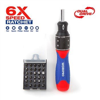 6x-växlad dubbeldriven skruvmejselsats